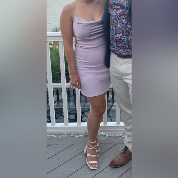 Cinq A Sept - Lavender Silk Paneled Cowlneck "Karina" Dress - Picture 1 of 4